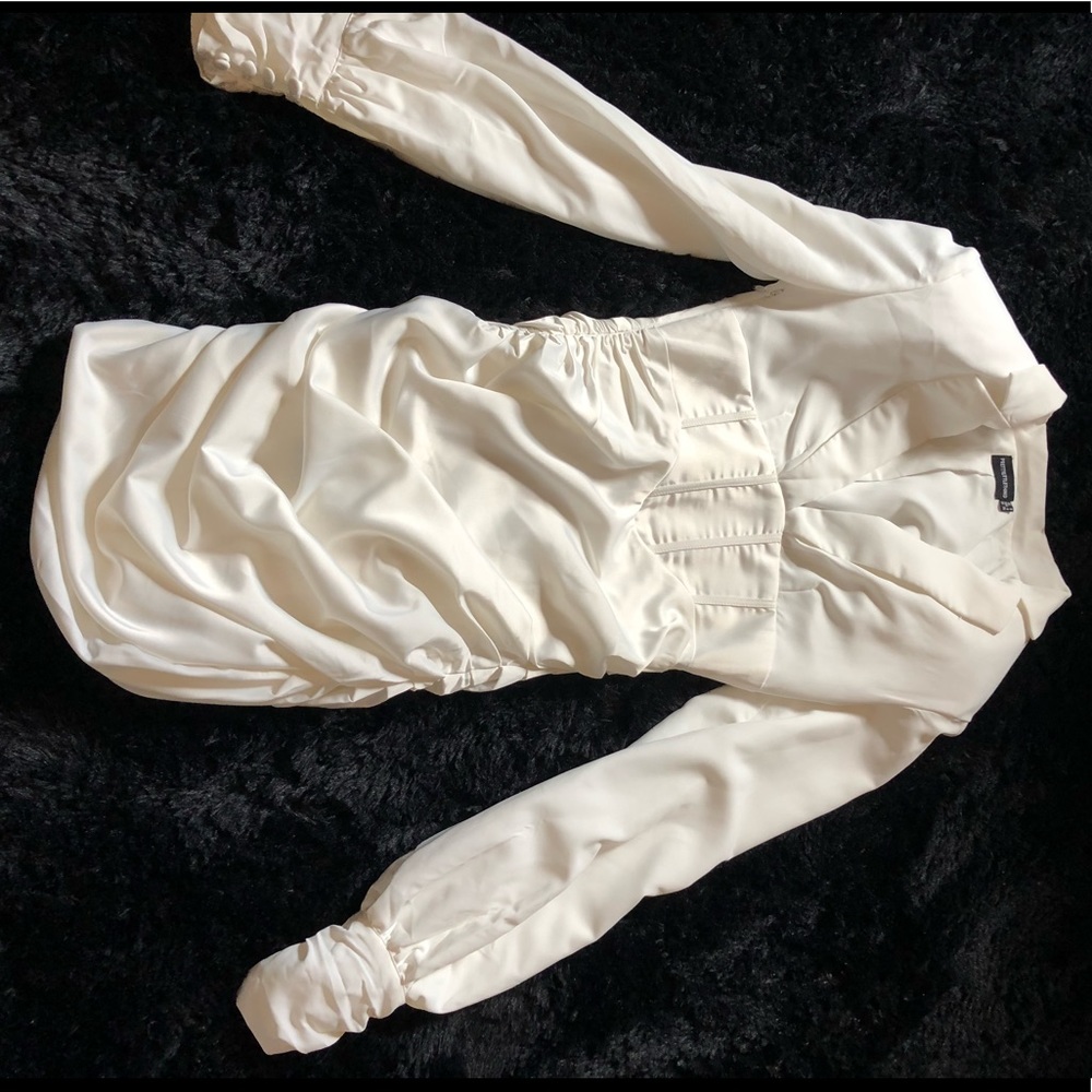 Premium White Constructed Corset Waist Blazer